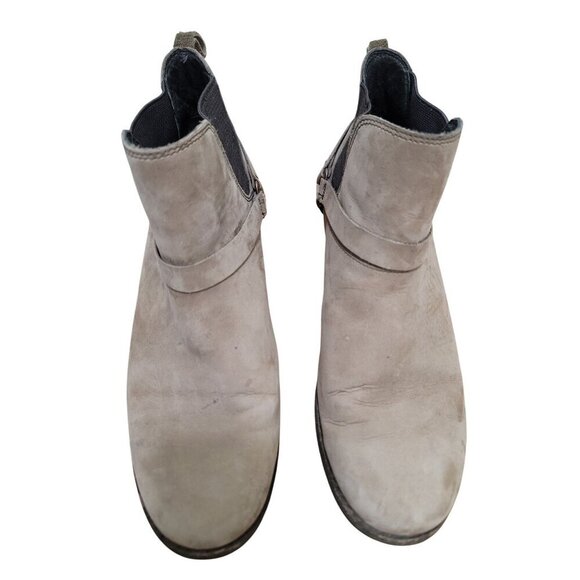 TEVA Tan Leather Chelsea Ankle Boots Waterproof Elastic Panels & Pull Tabs Size - Picture 1 of 13